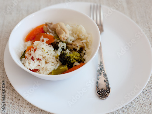 rice with vegetables and chicken