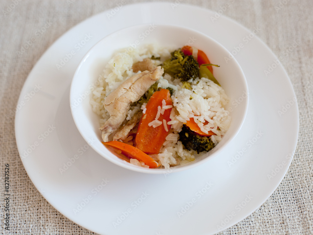 rice with vegetables and chicken rice with vegetables and chicken