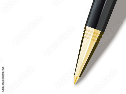 Fragment of classic pen isolated on white background