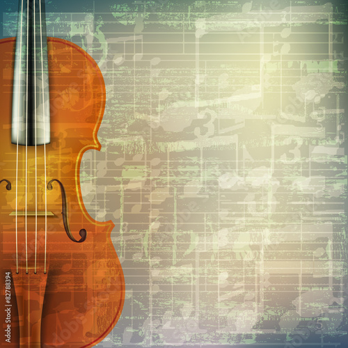 abstract grunge music background with violin