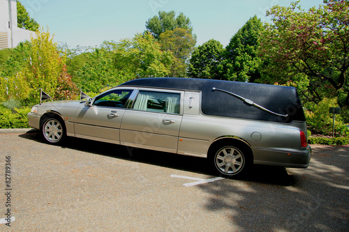 Silver grey hearse