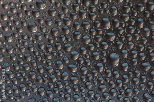 Water drops condensated on surface of a mineral water bottle