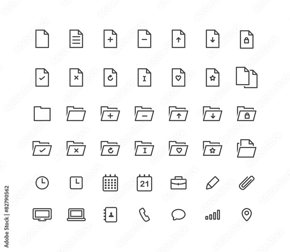 File & Folder Line Icons File & Folder Line Icons