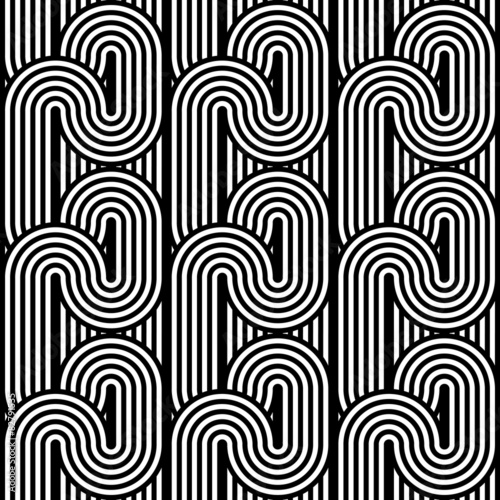 Design seamless monochrome waving geometric pattern