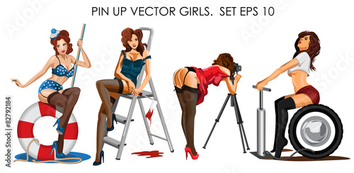 Vector collection ofpin up girls photo