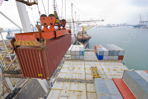 Cargo ships in Durban South Africa photo