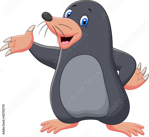 Cartoon mole waving photo