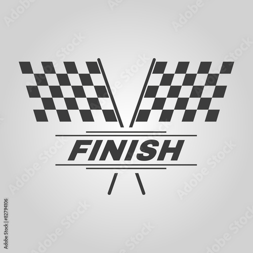 The race flag icon. Finish symbol. Flat