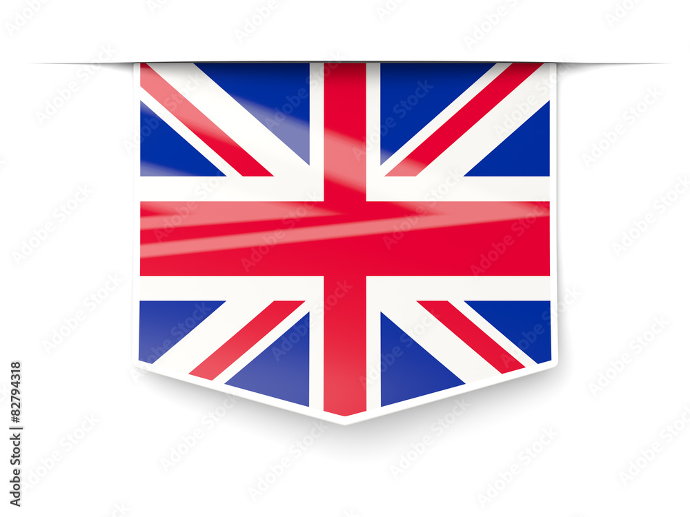 Square label with flag of united kingdom Square label with flag of united kingdom