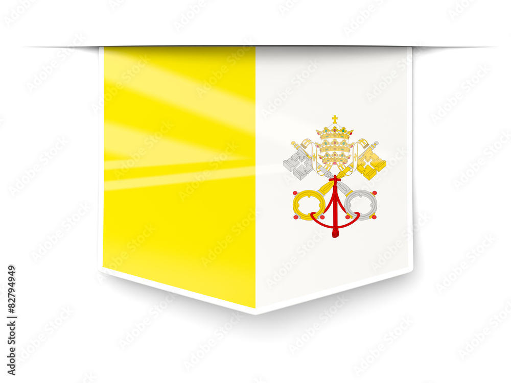 Square label with flag of vatican city Square label with flag of vatican city