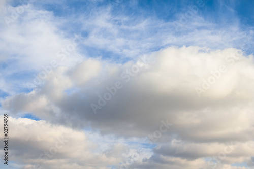  White clouds on blue sky background
