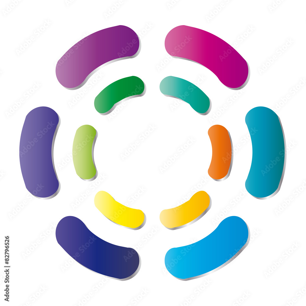 Kreis aus bunten Segmenten Kreis aus bunten Segmenten