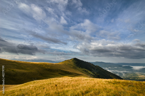 Ethereal grassy mountains