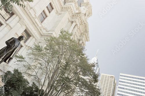 Statue of Matthias W. Baldwin & City Hall, Philadelphia photo