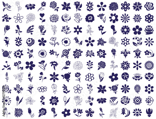 flower icons on a white