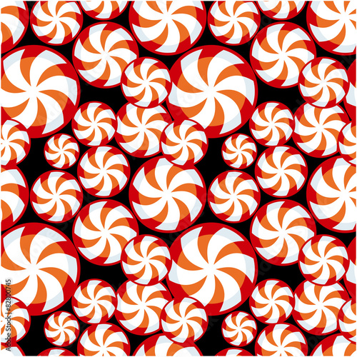 seamless pattern with peppermint swirl candies