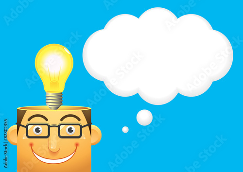head and lamp, vector