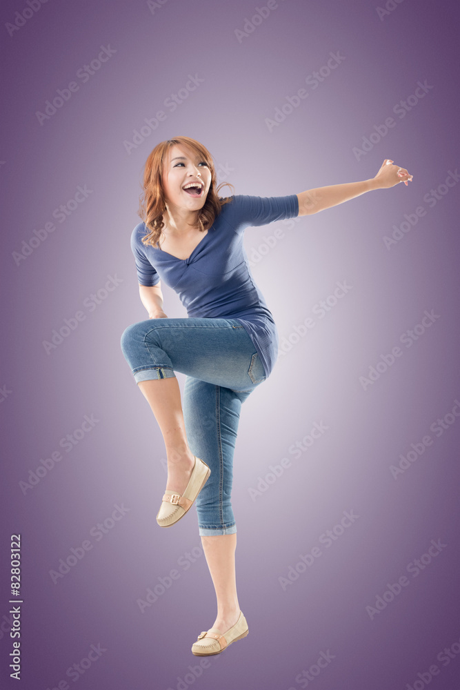 Excited Asian young girl Excited Asian young girl
