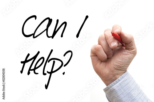 Hand Writing 'Can I Help'