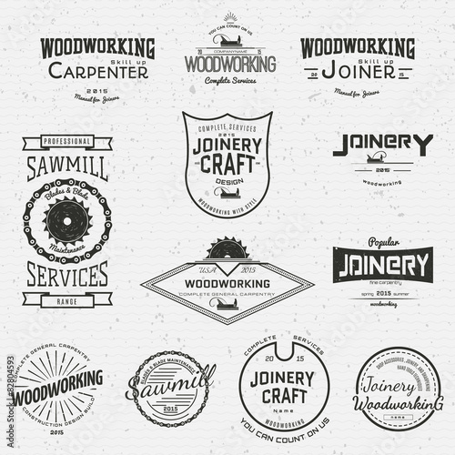  Woodworking badges logos and labels for any use