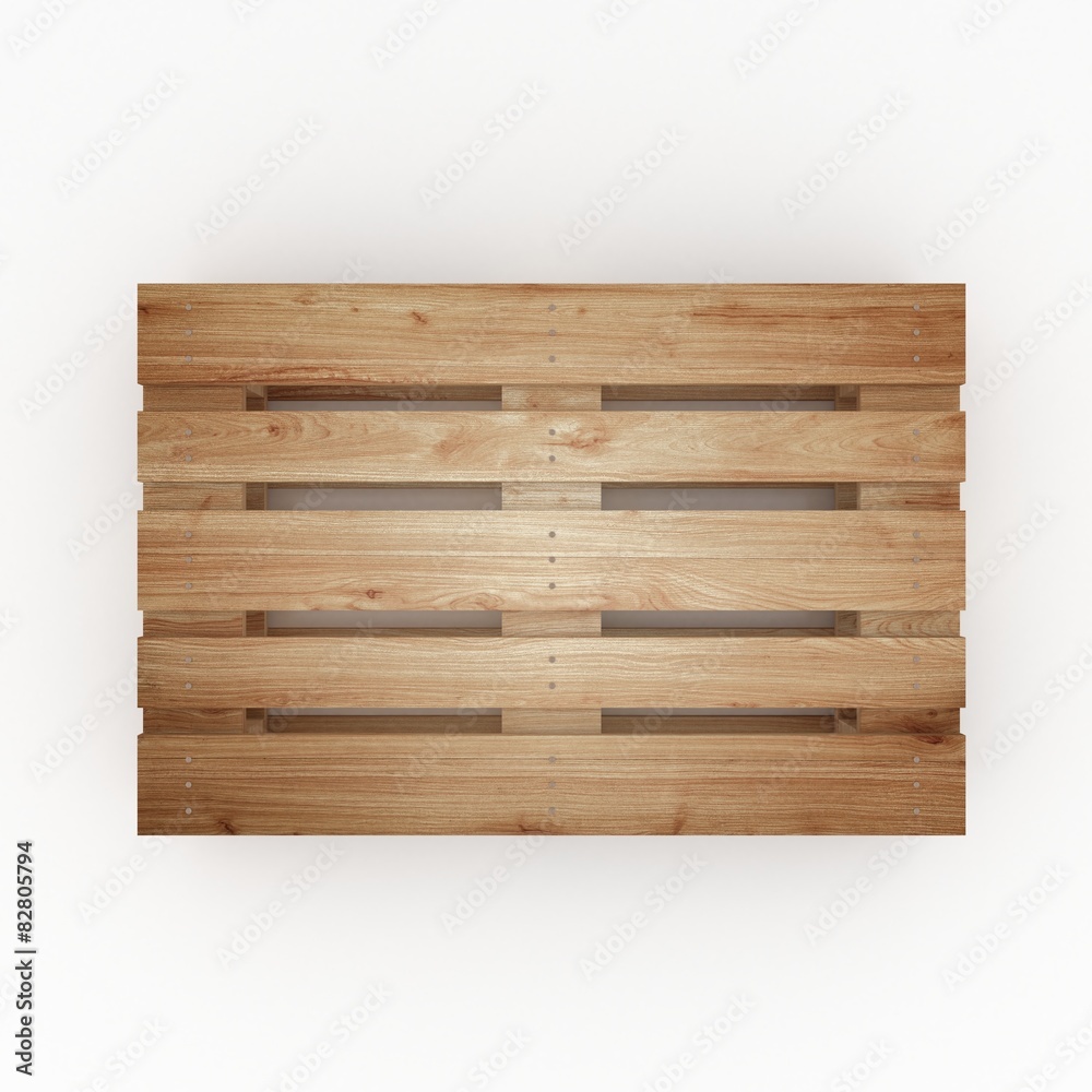 Wooden shipping pallet top view isolated on white background Wooden shipping pallet top view isolated on white background