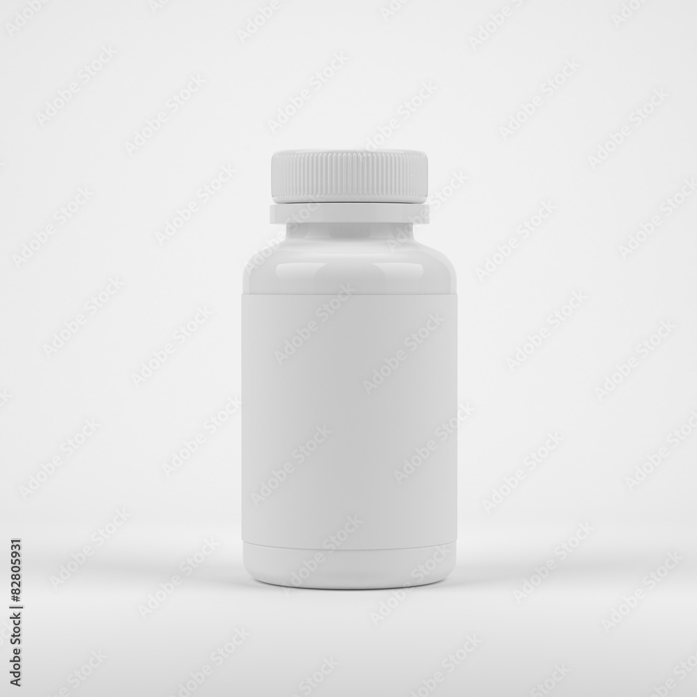 Blank pills container without label on white background Blank pills container without label on white background