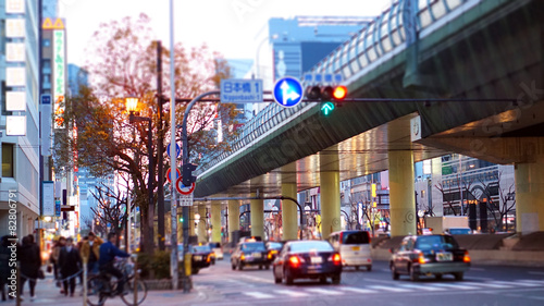 Osaka, Japan- March 2015- Ordinary street view in evening © glowonconcept