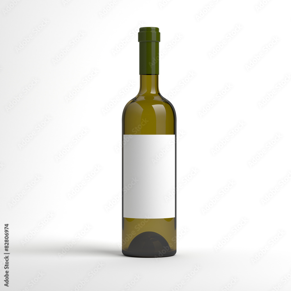 Wine bottle with blank label Wine bottle with blank label