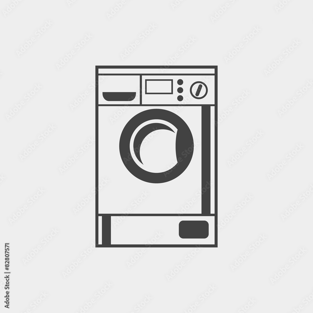 Washing machine monochrome icon Washing machine monochrome icon