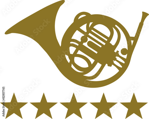 French Horn with five stars photo