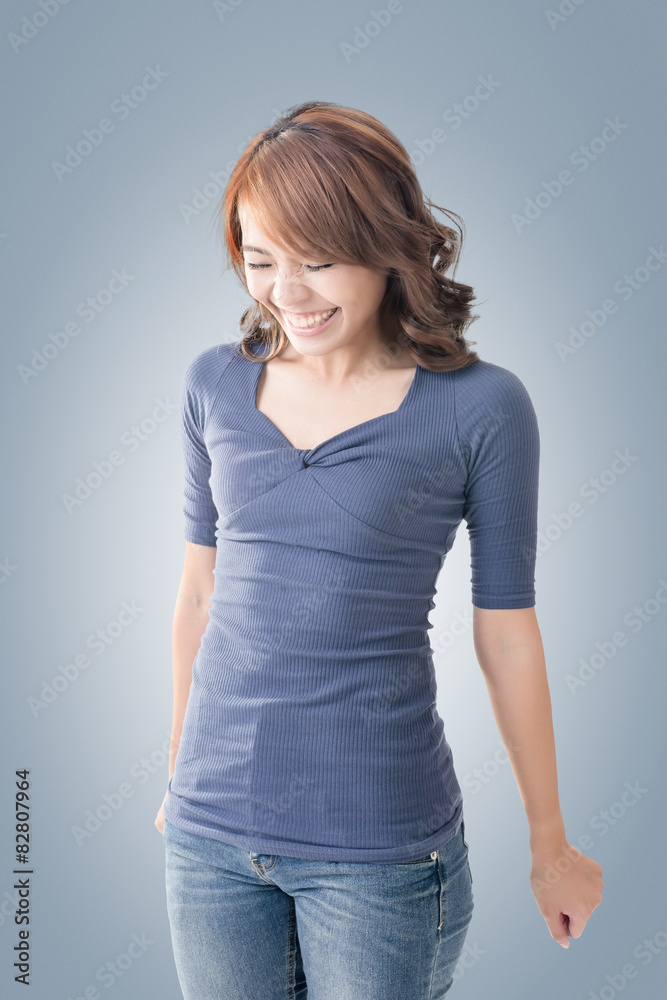 Shy Asian girl smiling Shy Asian girl smiling