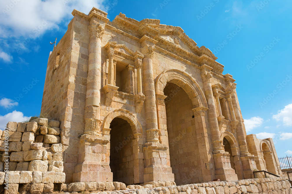 The Arch of Hadrian at Jersah in Jordan The Arch of Hadrian at Jersah in Jordan