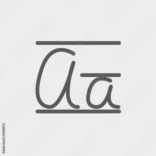 Cursive letter a thin line icon