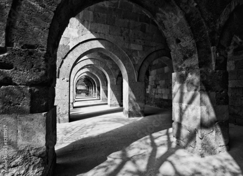 Black and White Stone Arches in Turkey photo