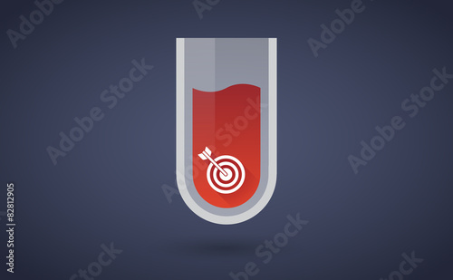 Red test tube icon with a dart board