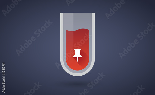 Red test tube icon with a push pin