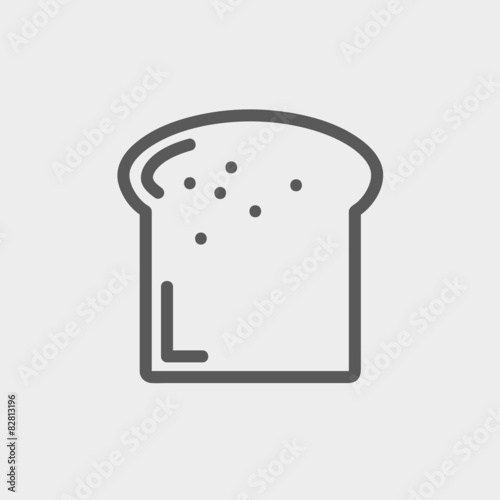 Single slice of bread thin line icon