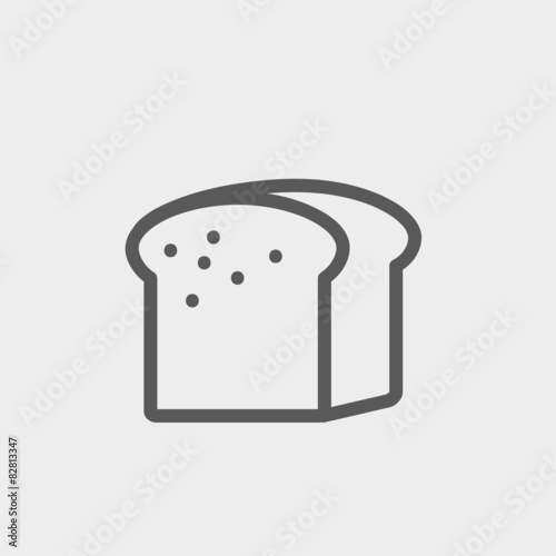 Small size loaf of bread thin line icon