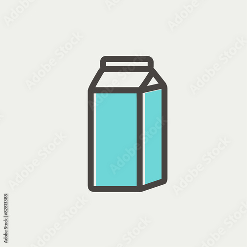 Fresh milk in a box thin line icon
