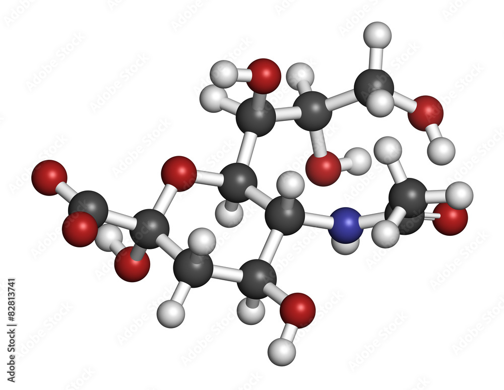 Octacosanol plant wax component molecule.