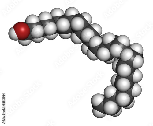 Octacosanol plant wax component molecule.