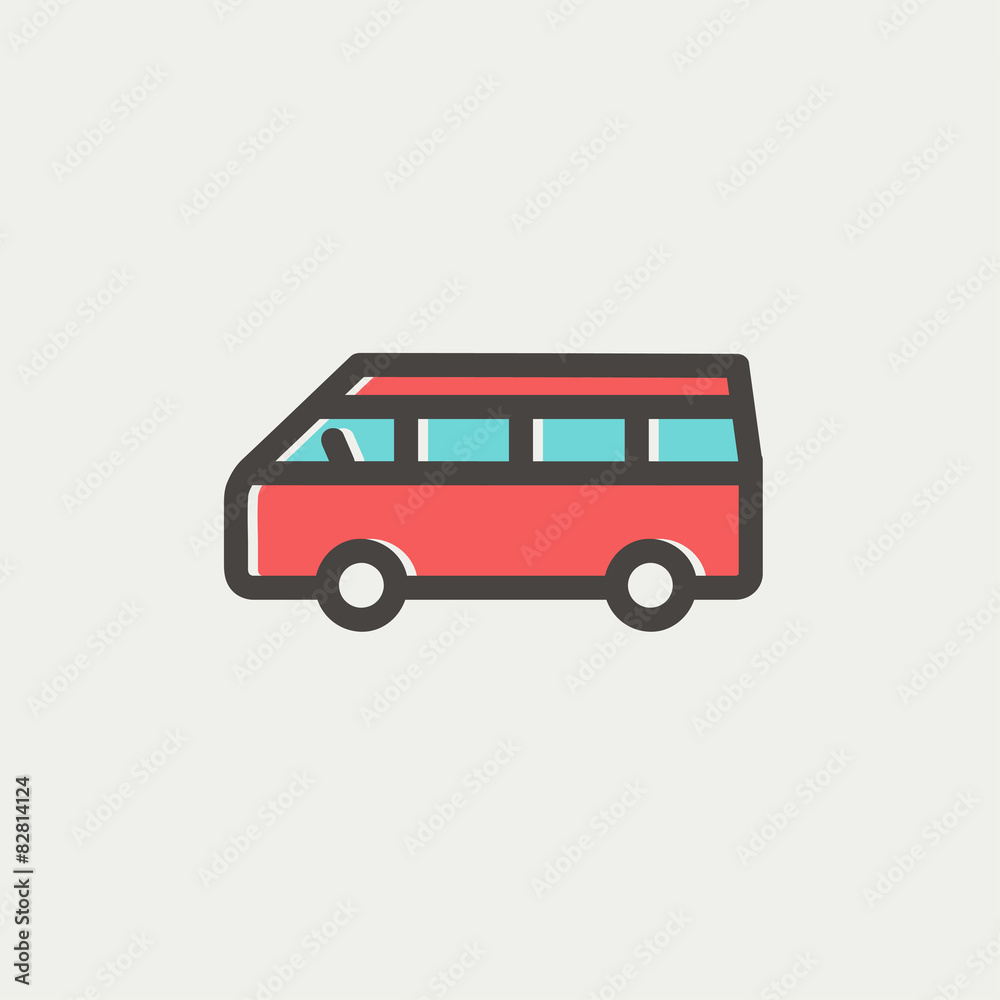 Minibus thin line icon