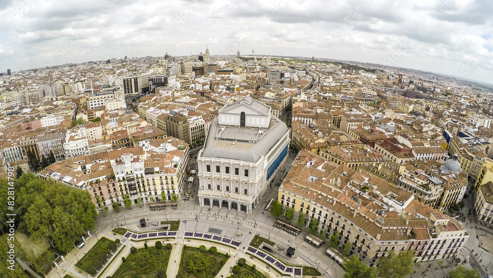 Madrid - Aerial view incl Royal Theatre 