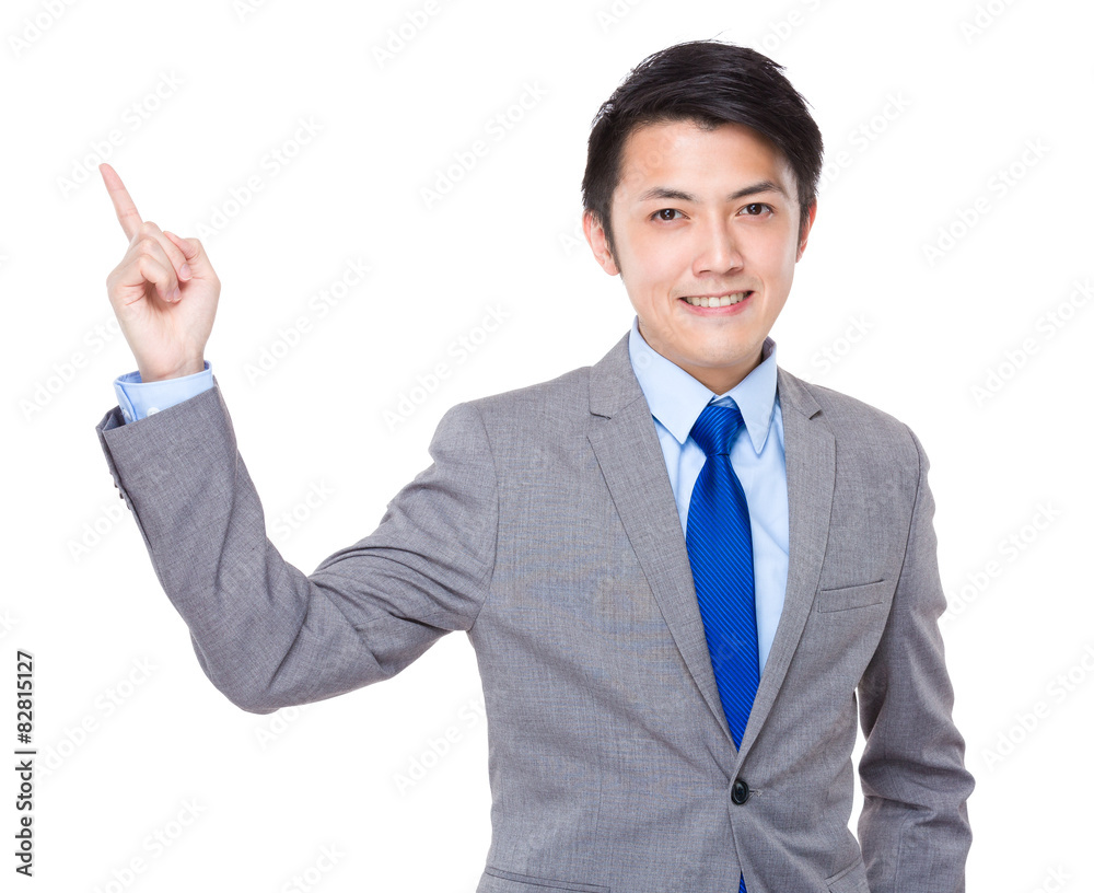 Businessman with finger point up Businessman with finger point up