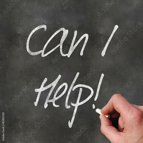 Hand Writing 'Can I Help'