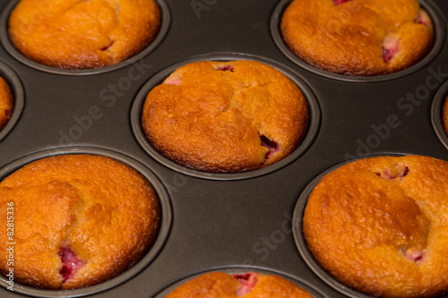 Muffin with strawberries