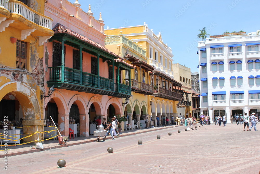 Colorful balconies of Cartagena
