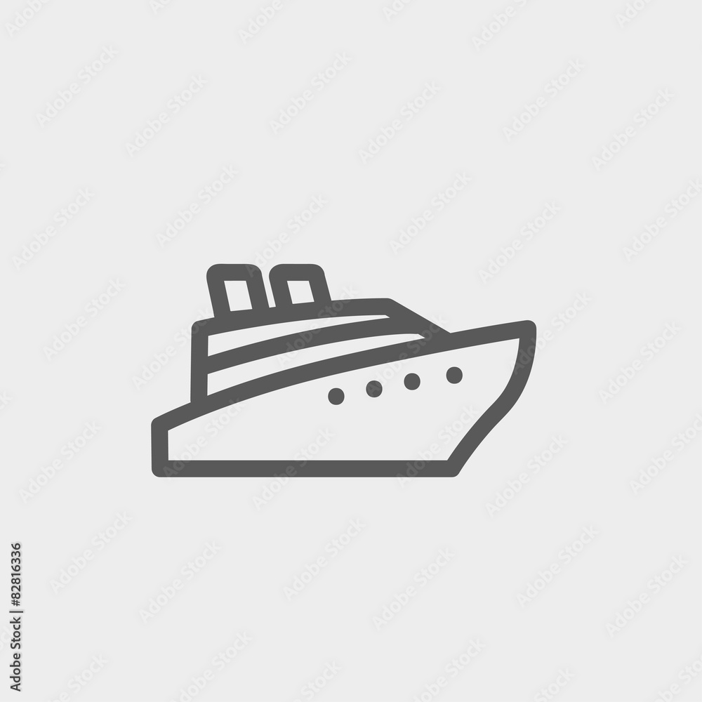 Obraz premium Cruise ship thin line icon
