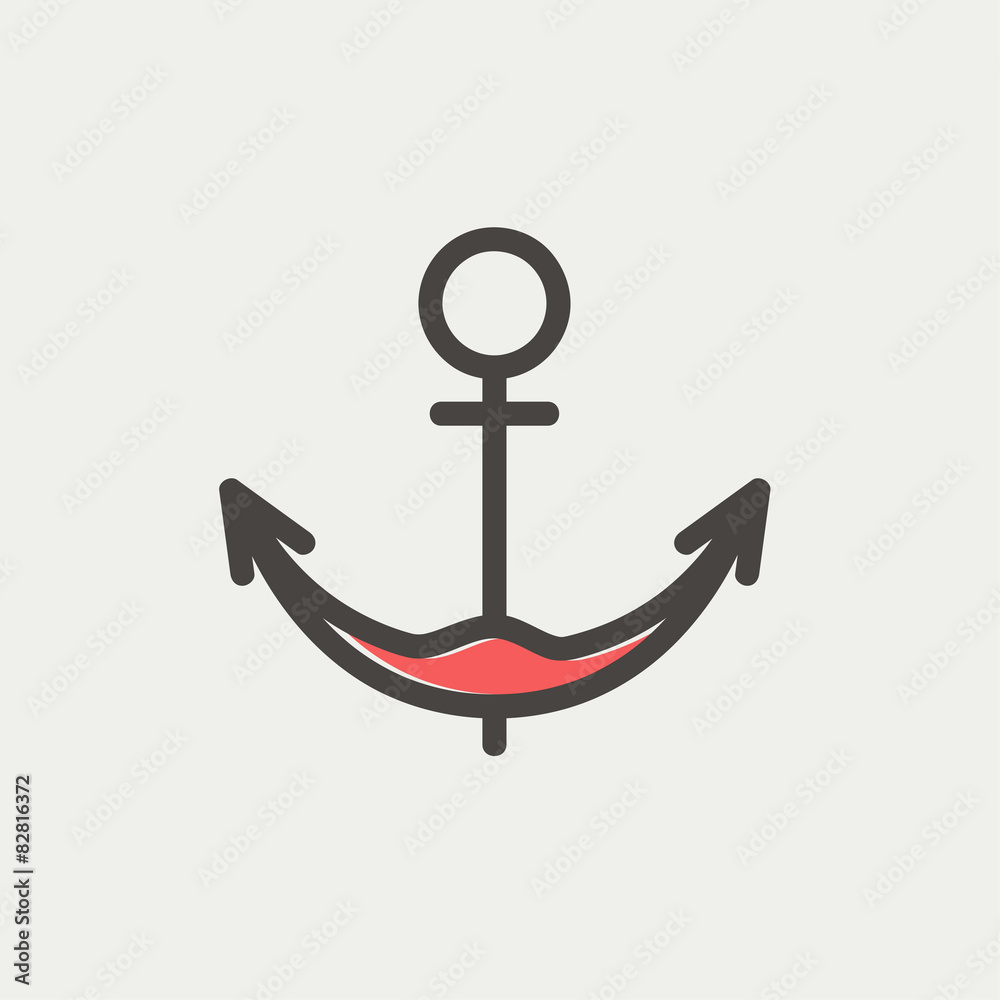Anchor thin line icon Anchor thin line icon