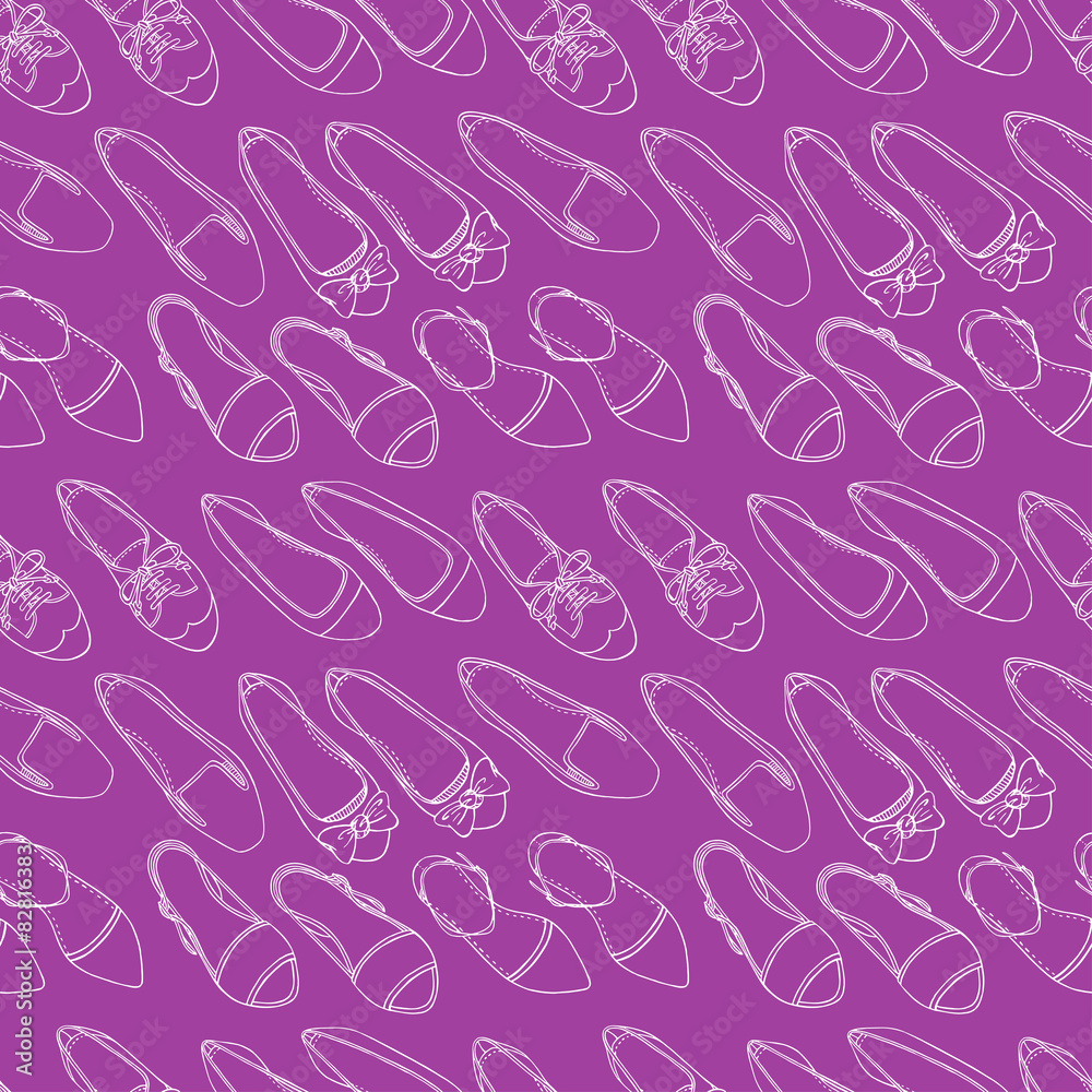 Seamless purple background with shoes Seamless purple background with shoes